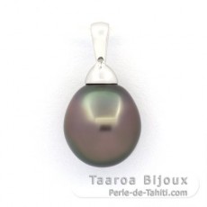 Colgante de Plata y 1 Perla de Tahiti Semi-Barroca B 10.3 mm