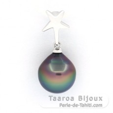 Colgante de Plata y 1 Perla de Tahiti Semi-Barroca C 10.7 mm