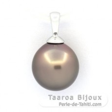 Colgante de Plata y 1 Perla de Tahiti Semi-Barroca B 10.3 mm