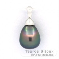 Colgante de Plata y 1 Perla de Tahiti Semi-Barroca C 9.5 mm