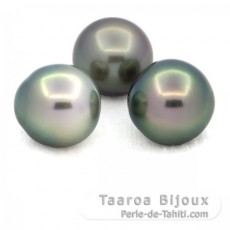 Lote de 3 Perlas de Tahiti Semi-Barrocas C de 12 a 12.4 mm