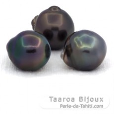 Lote de 3 Perlas de Tahiti Barrocas D de 12.5 a 12.7 mm