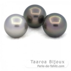 Lote de 3 Perlas de Tahiti Redondas C de 12.5 a 12.8 mm