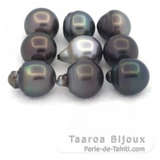 Lote de 9 Perlas de Tahiti Semi-Barrocas CD de 12 a 12.4 mm