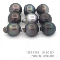 Lote de 9 Perlas de Tahiti Semi-Barrocas C/D de 12 a 12.4 mm