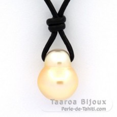 Collar de Cuero y 1 Perla de Australia Semi-Barroca C 12.1 mm