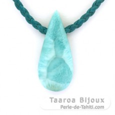 Collar de Algodn y 1 Larimar - 35 x 14 x 7 mm - 7.3 gr