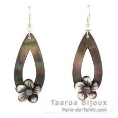 Aretes de Plata y 2 Keishis de Tahiti