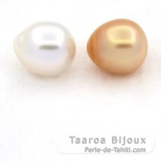 Lote de 2 Perlas de Australia Semi-Barrocas C 11.5 y 11.6 mm