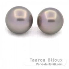 Lote de 2 Perlas de Tahiti Redondas C 12 mm