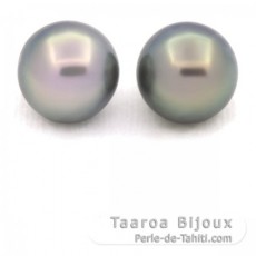 Lote de 2 Perlas de Tahiti Redondas C 12 mm