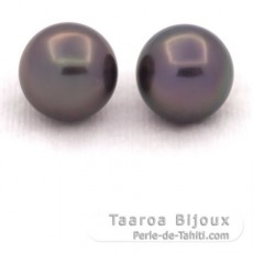Lote de 2 Perlas de Tahiti Redondas C 11.9 mm
