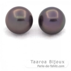 Lote de 2 Perlas de Tahiti Redondas C 11.9 mm