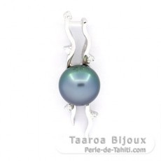 Colgante de Plata y 1 Perla de Tahiti Semi-Barroca C 8.7 mm
