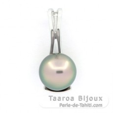 Colgante de Plata y 1 Perla de Tahiti Redonda C 9.3 mm