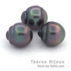 Lote de 3 Perlas de Tahiti Anilladas B de 10.5 a 10.7 mm