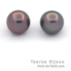 Lote de 2 Perlas de Tahiti Redondas C 10.4 y 10.5 mm