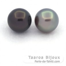 Lote de 2 Perlas de Tahiti Redondas C 10.8 mm