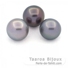 Lote de 3 Perlas de Tahiti Semi-Redondas C de 12 a 12.3 mm