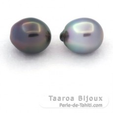 Lote de 2 Perlas de Tahiti Semi-Barrocas C 11.1 y 11.2 mm