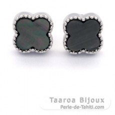 Aretes de Plata y nacarado de Tahiti