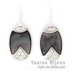 Aretes de Plata y nacarado de Tahiti