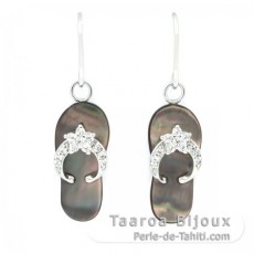 Aretes de Plata y nacarado de Tahiti