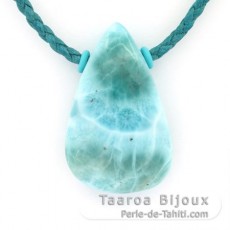 Collar de Algodn y 1 Larimar - 35.5 x 22 x 10 mm - 13.3 gr