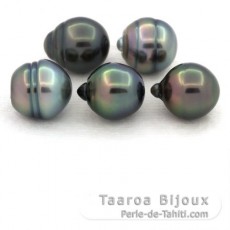 Lote de 5 Perlas de Tahiti Anilladas B de 10 a 10.4 mm