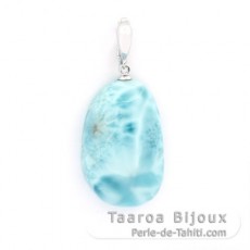 Colgante de Plata y 1 Larimar - 31 x 19.5 x 8.5 mm - 9.1 gr