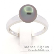 Anillo de Plata y 1 Perla de Tahiti Redonda B 8.7 mm