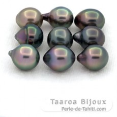 Lote de 9 Perlas de Tahiti Semi-Barrocas B de 8 a 8.4 mm