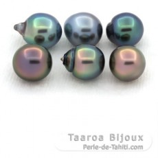 Lote de 6 Perlas de Tahiti Semi-Barrocas C+ de 8.5 a 8.9 mm
