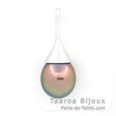 Colgante de Plata y 1 Perla de Tahiti Semi-Barroca B 10.9 mm