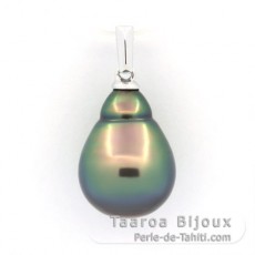 Colgante de Plata y 1 Perla de Tahiti Semi-Barroca B 11.4 mm