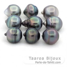 Lote de 9 Perlas de Tahiti Anilladas C de 11 a 11.4 mm