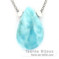 Collar de Plata y 1 Larimar - 31 x 20 x 8.5 mm - 8.5 gr