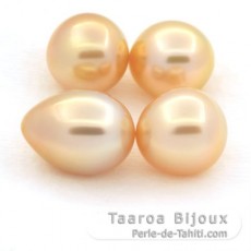 Lote de 4 Perlas de Australia Semi-Barrocas BC de 11 a 11.4 mm