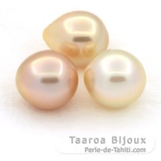 Lote de 3 Perlas de Australia Semi-Barrocas C 11.5 a 11.6 mm
