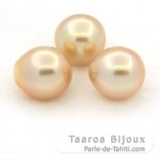 Lote de 3 Perlas de Australia Semi-Barrocas C 11.5 a 11.8 mm