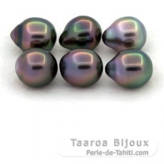 Lote de 6 Perlas de Tahiti Semi-Barrocas B de 8.7 a 8.9 mm