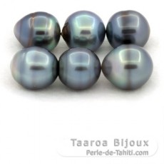 Lote de 6 Perlas de Tahiti Anilladas C de 12.5  13.1 mm