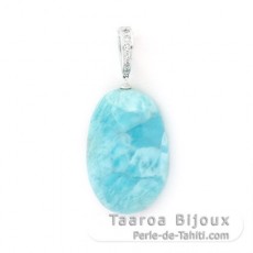 Colgante de Plata y 1 Larimar - 31 x 20 x 8.5 mm - 8.9 gr