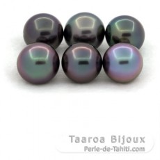 Lote de 6 Perlas de Tahiti Semi-Redondas C de 9 a 9.4 mm