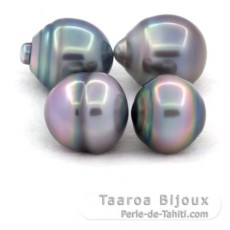 Lote de 4 Perlas de Tahiti Anilladas C de 11.5 a 11.9 mm