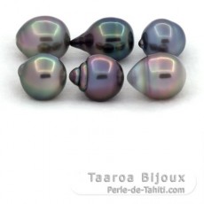 Lote de 6 Perlas de Tahiti Anilladas B/C de 10 a 10.4 mm