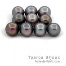 Lote de 10 Perlas de Tahiti Redondas y Semi-Redondas C de 8 a 8.4 mm