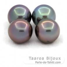 Lote de 4 Perlas de Tahiti Redondas C de 10.6 a 10.7 mm