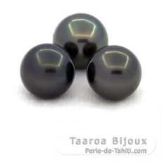 Lote de 3 Perlas de Tahiti Redondas C de 10 a 10.4 mm