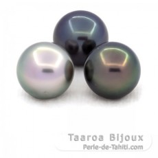 Lote de 3 Perlas de Tahiti Redondas C de 11.2 a 11.4 mm